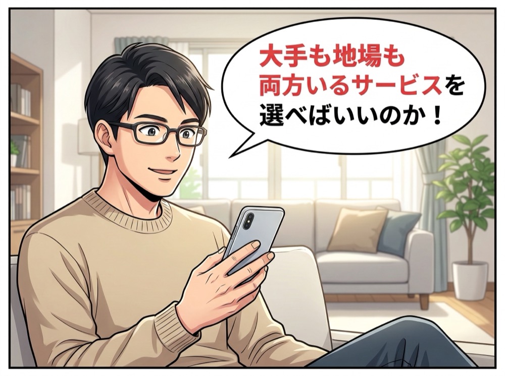 大手も地場も両方いるサービスを選べばいいのか