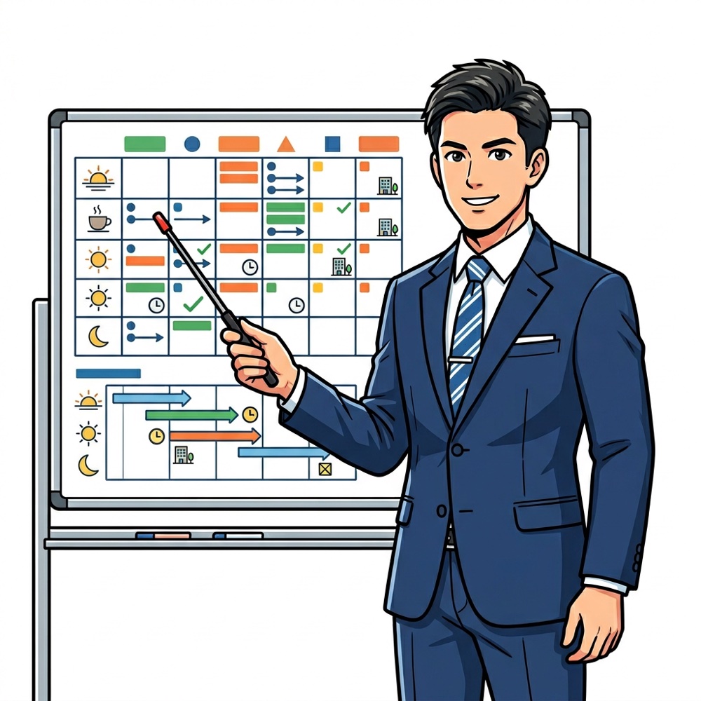 戦略を説明する営業マン